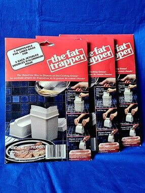 3 Pack Range Kleen Fat Trapper Refill Bags 15 Count Grease Storage Heat Safe NEW